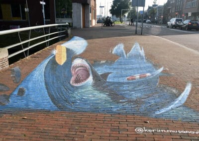 3d streetart Kerin Musanovic "Shark Attack"