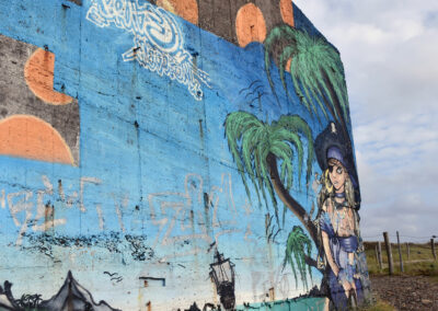 Muurschildering piraat op Seeziel Batterie Zanddijk